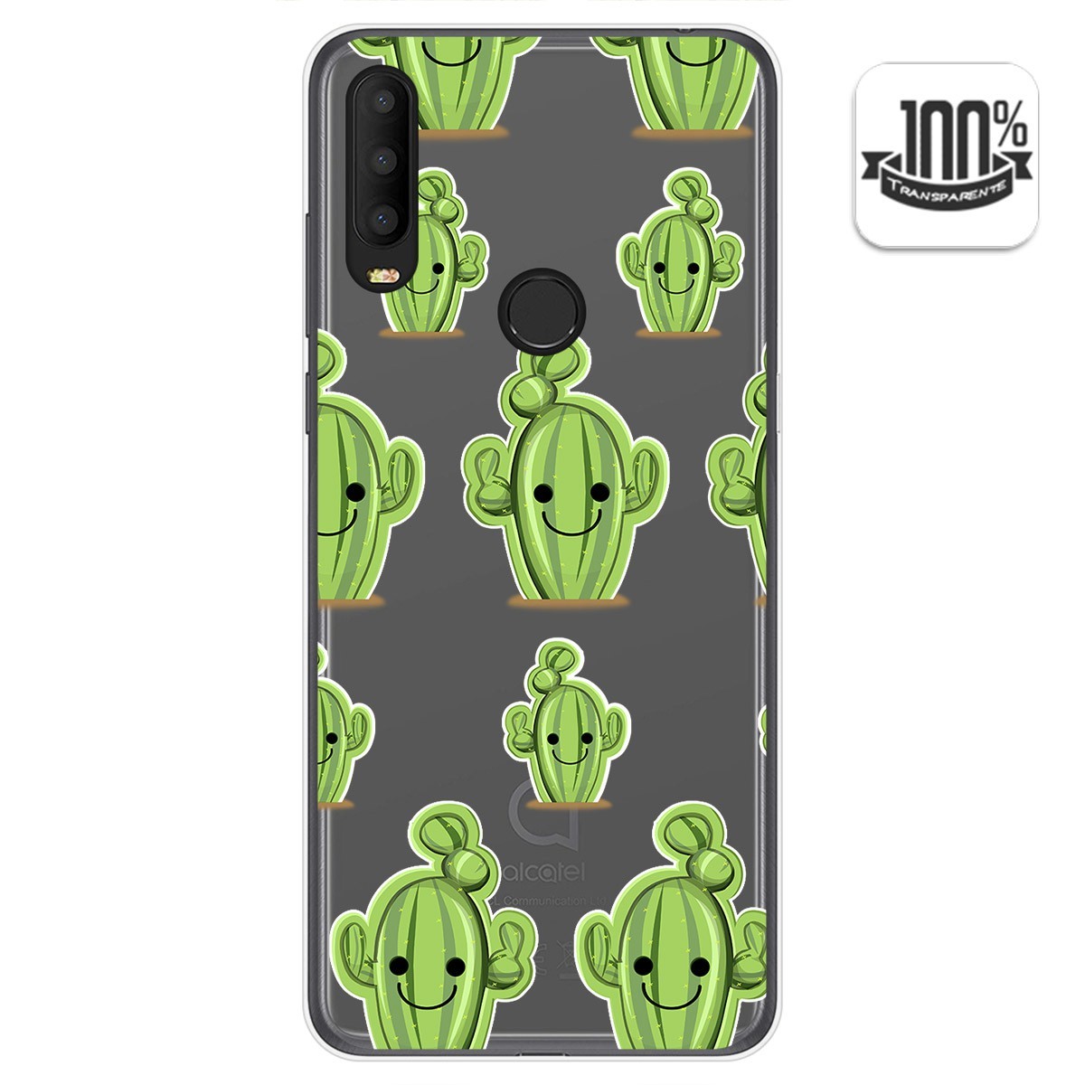 Funda Gel Transparente para Alcatel 3X 2020 diseño Cactus Dibujos