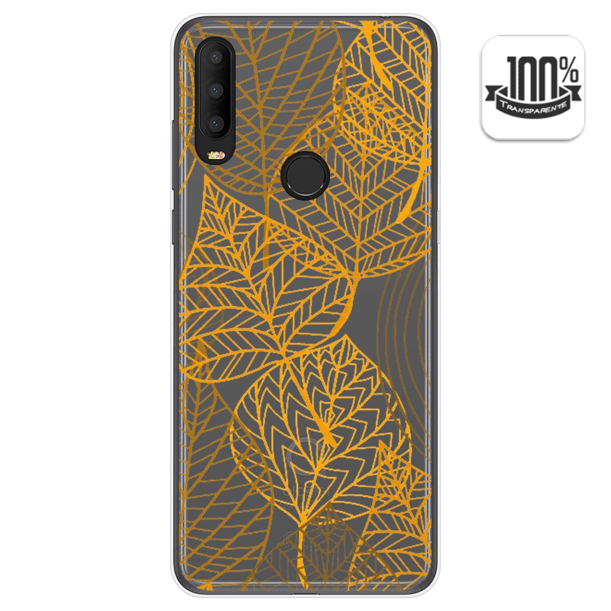 Funda Gel Transparente para Alcatel 3X 2020 diseño Hojas Dibujos