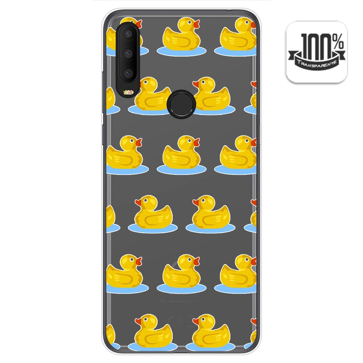Funda Gel Transparente para Alcatel 3X 2020 diseño Pato Dibujos
