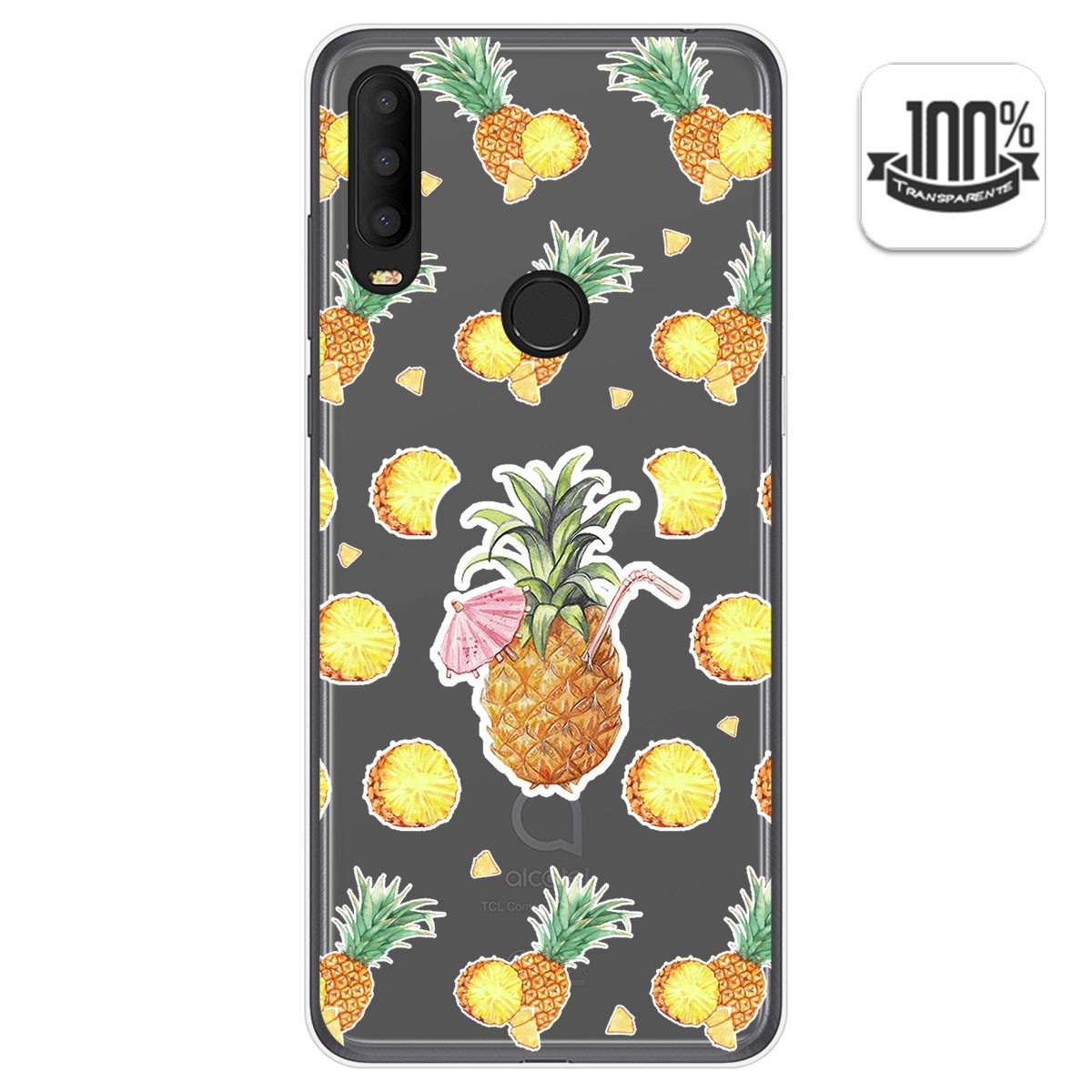 Funda Gel Transparente para Alcatel 3X 2020 diseño Piña Dibujos