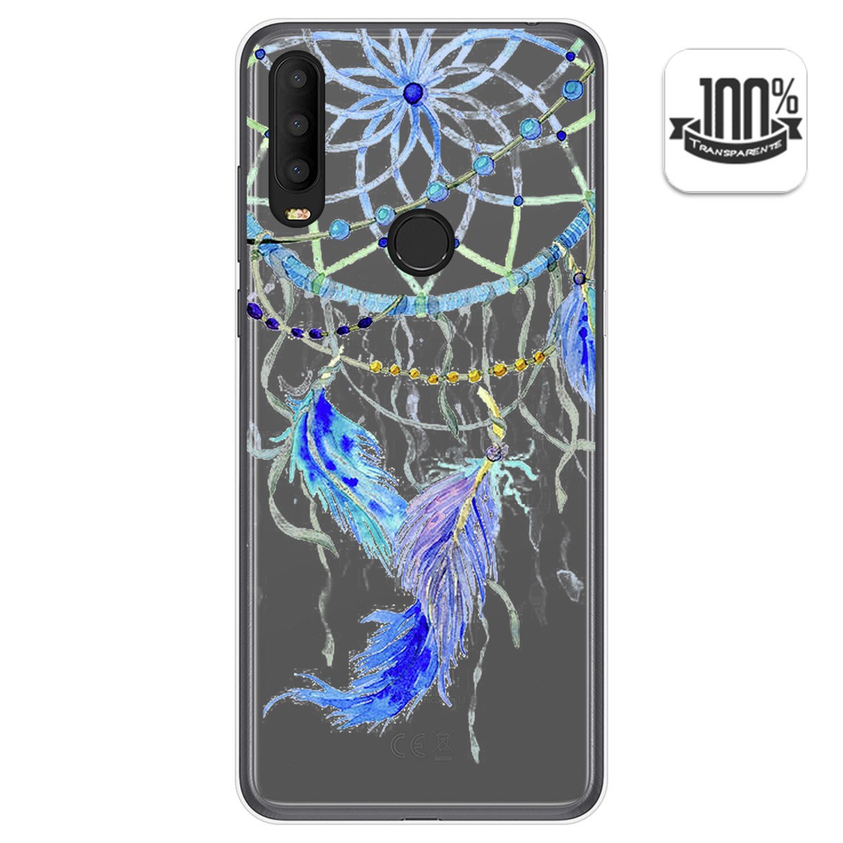 Funda Gel Transparente para Alcatel 3X 2020 diseño Plumas Dibujos