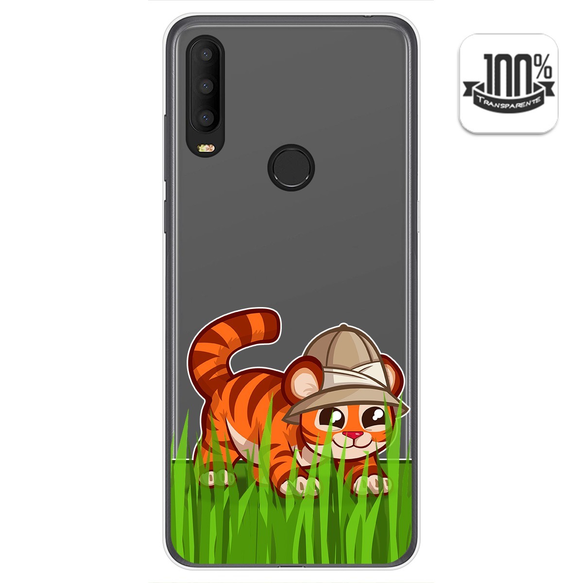 Funda Gel Transparente para Alcatel 3X 2020 diseño Tigre Dibujos