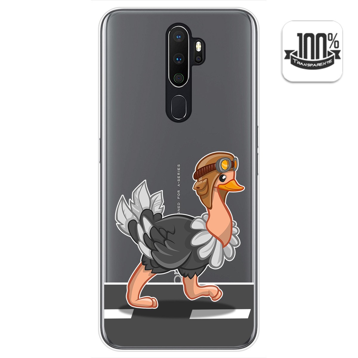 Funda Gel Transparente para Oppo A5 2020 diseño Avestruz Dibujos