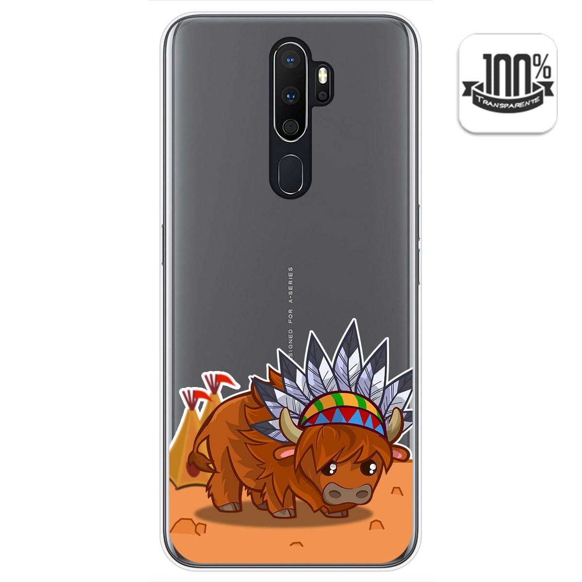 Funda Gel Transparente para Oppo A5 2020 diseño Bufalo Dibujos