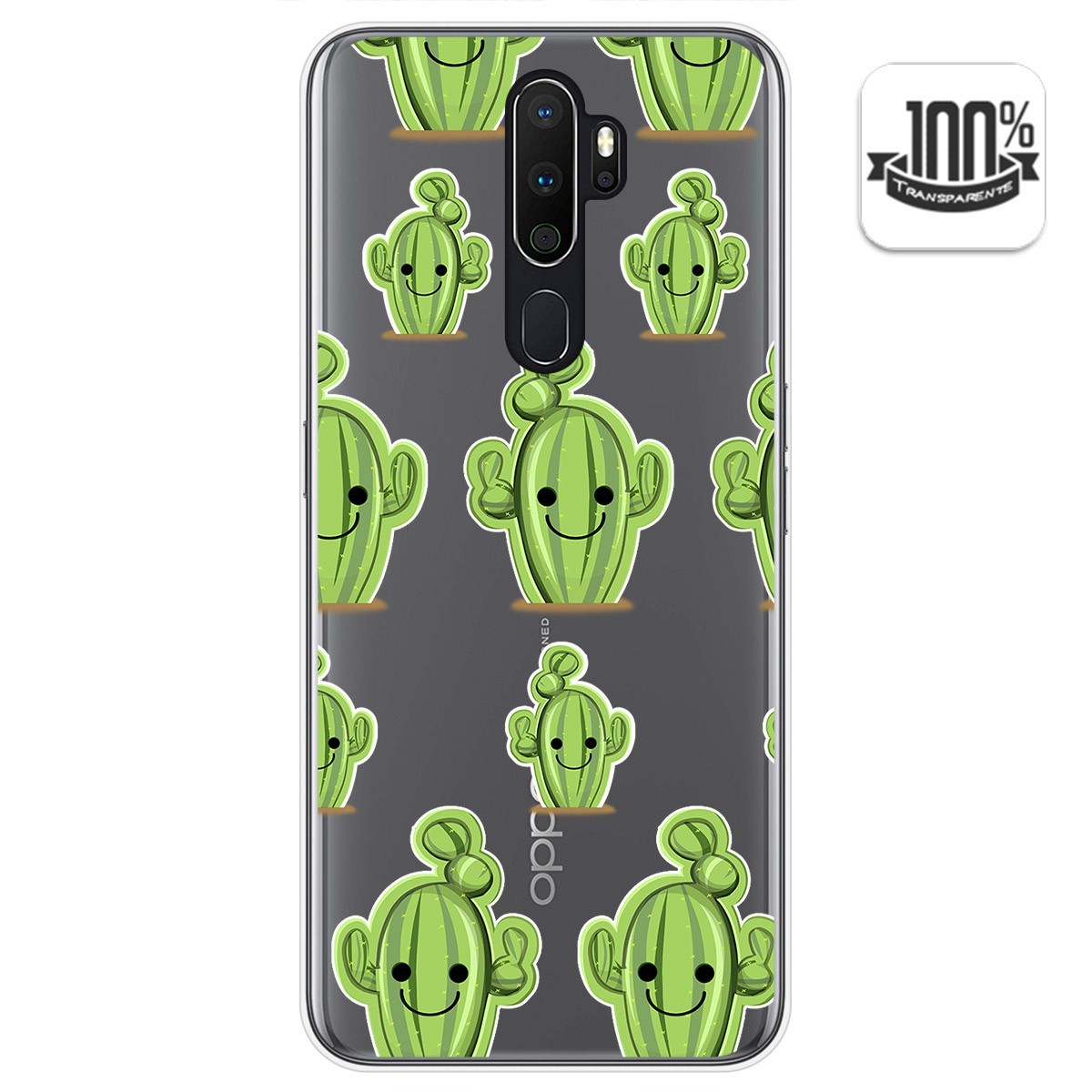Funda Gel Transparente para Oppo A5 2020 diseño Cactus Dibujos