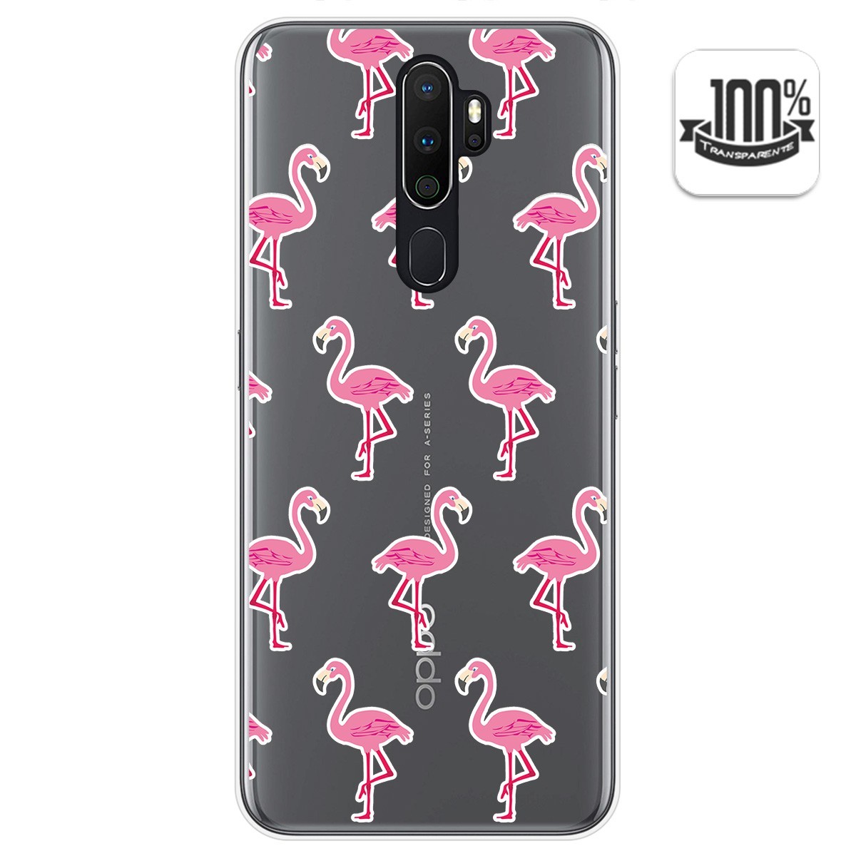 Funda Gel Transparente para Oppo A5 2020 diseño Flamenco Dibujos