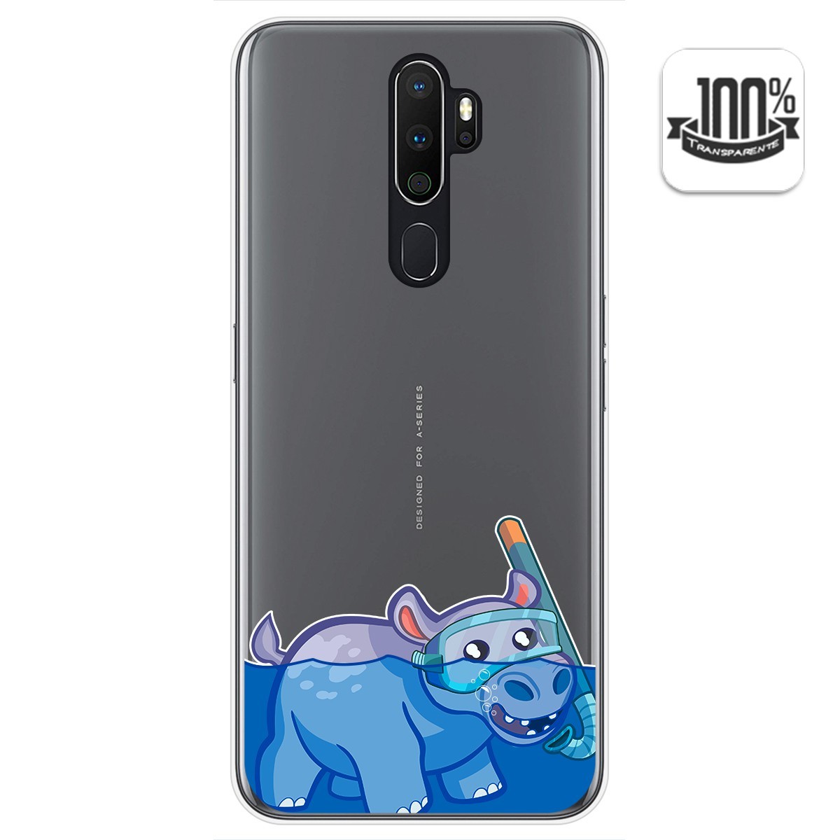 Funda Gel Transparente para Oppo A5 2020 diseño Hipo Dibujos