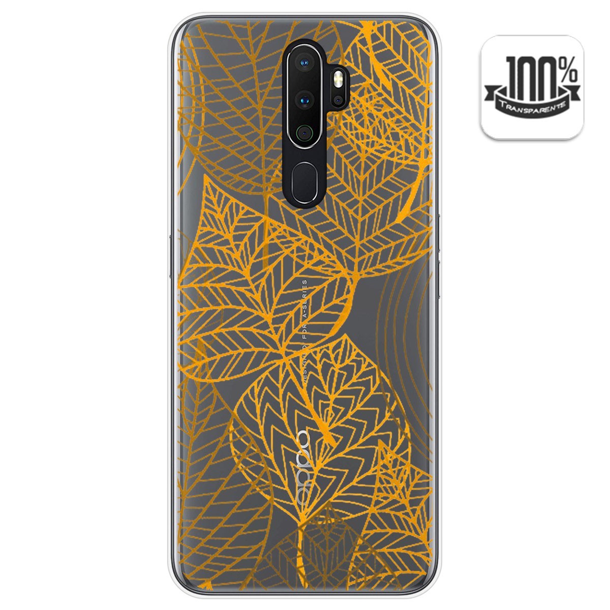 Funda Gel Transparente para Oppo A5 2020 diseño Hojas Dibujos