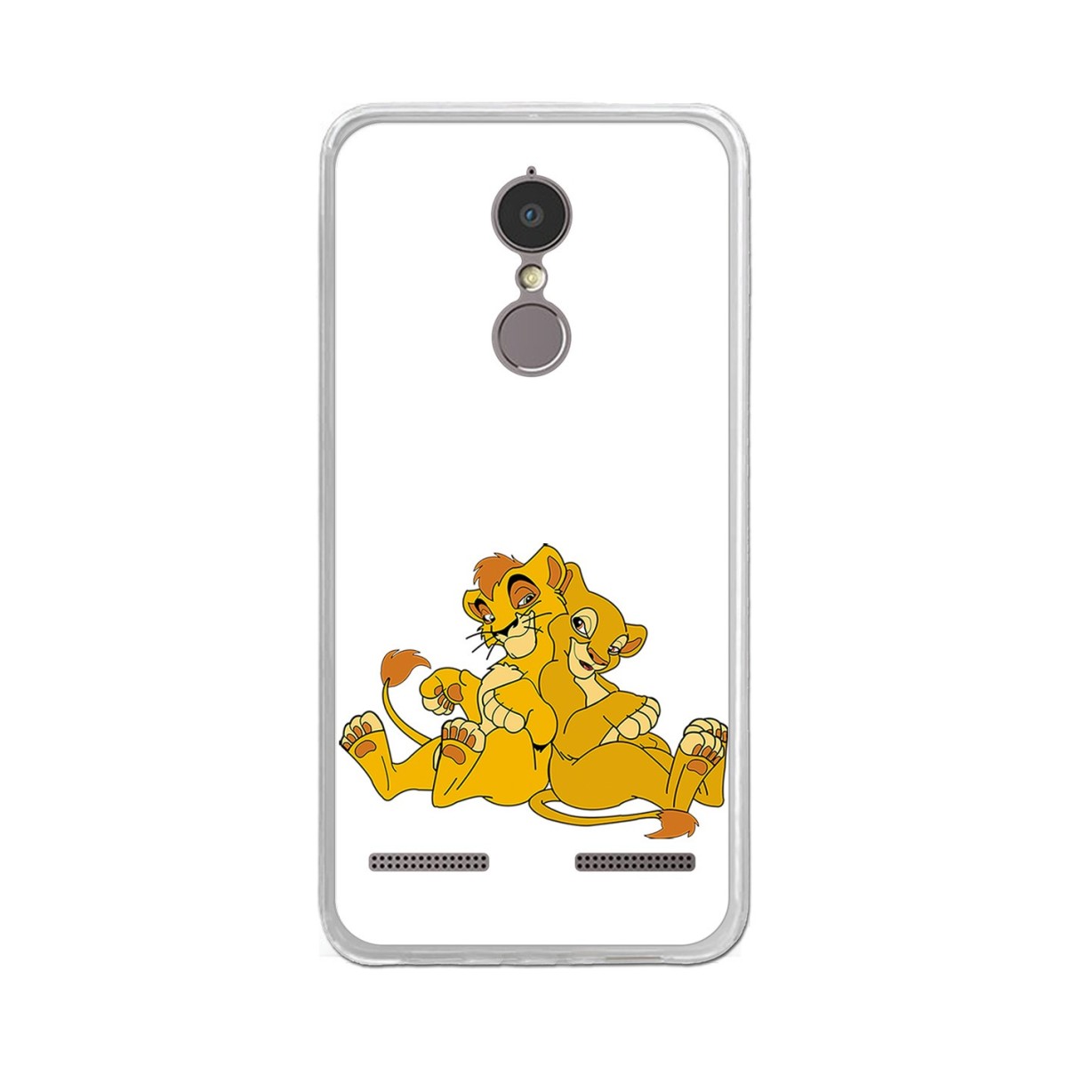 Funda Gel Tpu para Lenovo K6 4G 5" Diseño Leones Dibujos