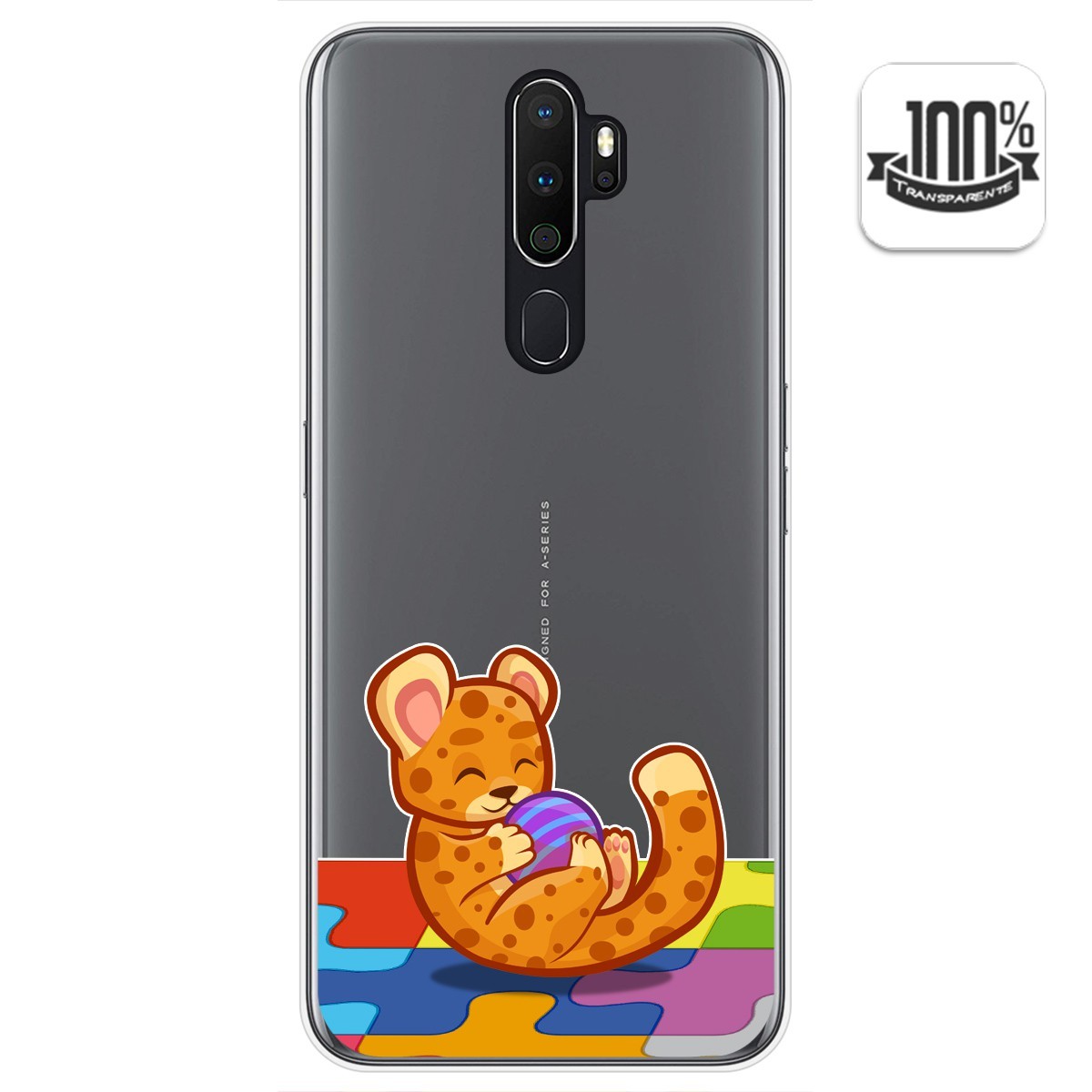 Funda Gel Transparente para Oppo A5 2020 diseño Leopardo Dibujos