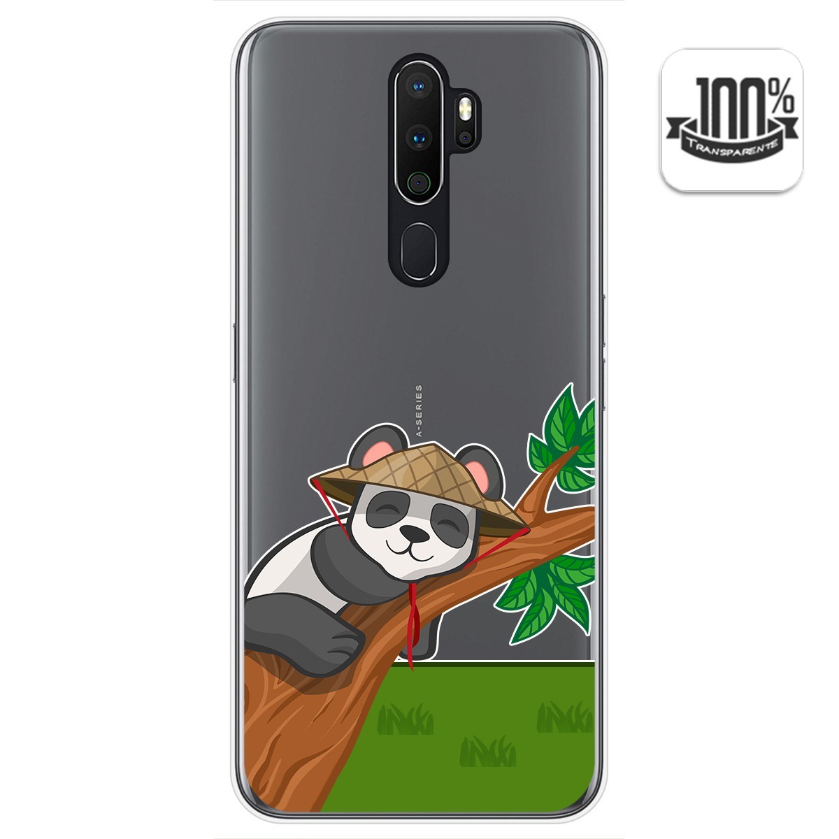 Funda Gel Transparente para Oppo A5 2020 diseño Panda Dibujos