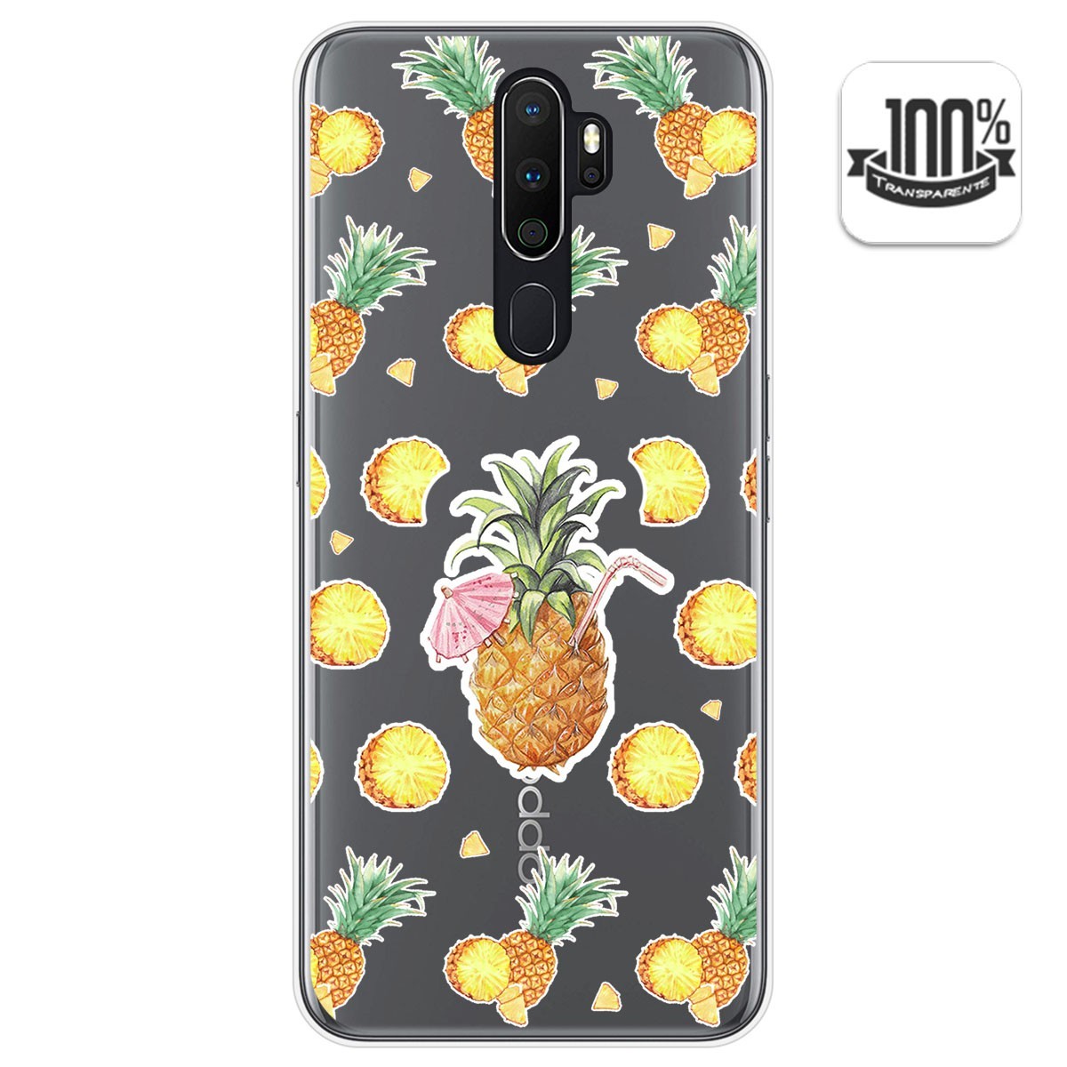 Funda Gel Transparente para Oppo A5 2020 diseño Piña Dibujos