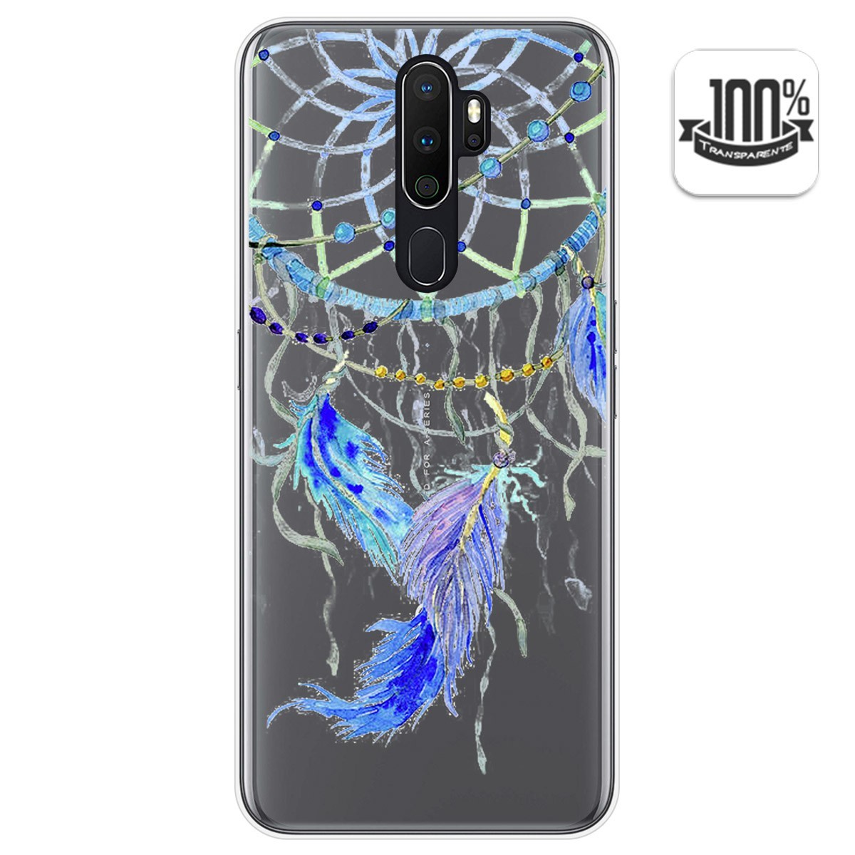 Funda Gel Transparente para Oppo A5 2020 diseño Plumas Dibujos