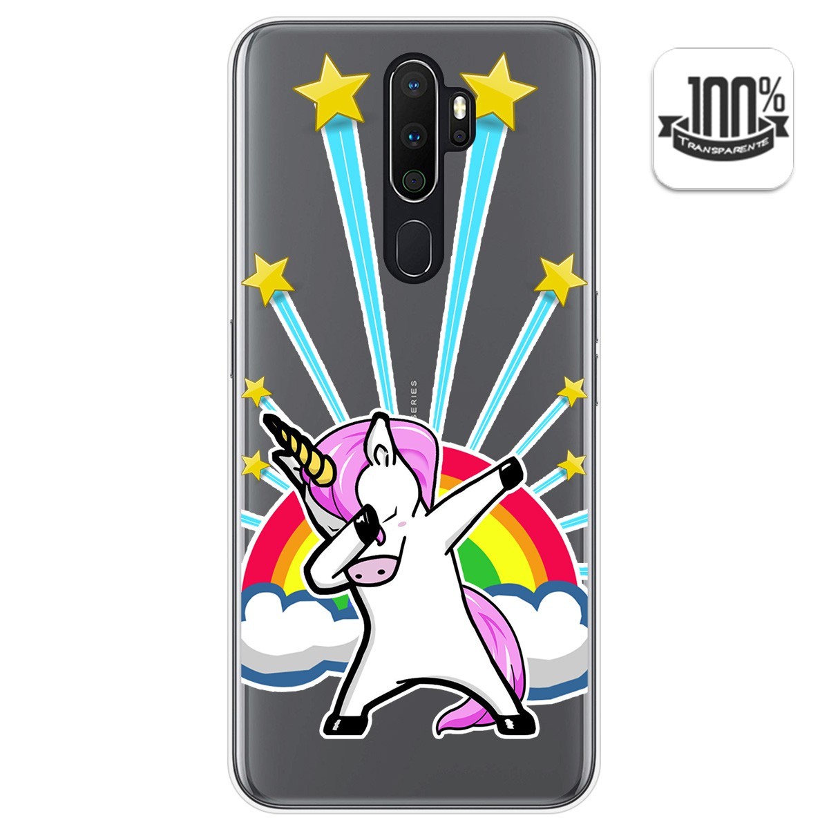 Funda Gel Transparente para Oppo A5 2020 diseño Unicornio Dibujos