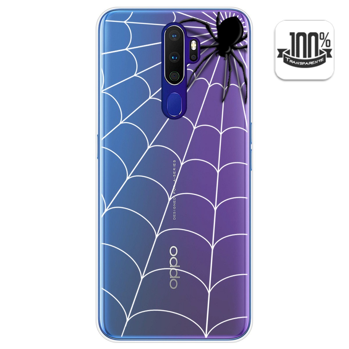 Funda Gel Transparente para Oppo A9 2020 diseño Araña Dibujos