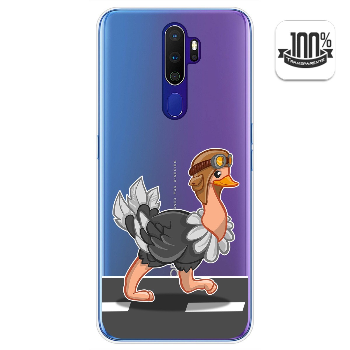 Funda Gel Transparente para Oppo A9 2020 diseño Avestruz Dibujos