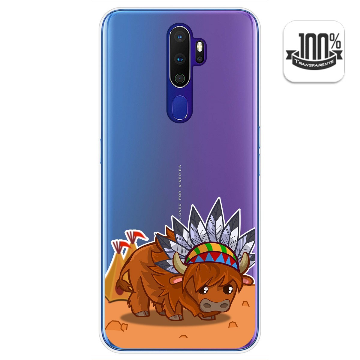 Funda Gel Transparente para Oppo A9 2020 diseño Bufalo Dibujos
