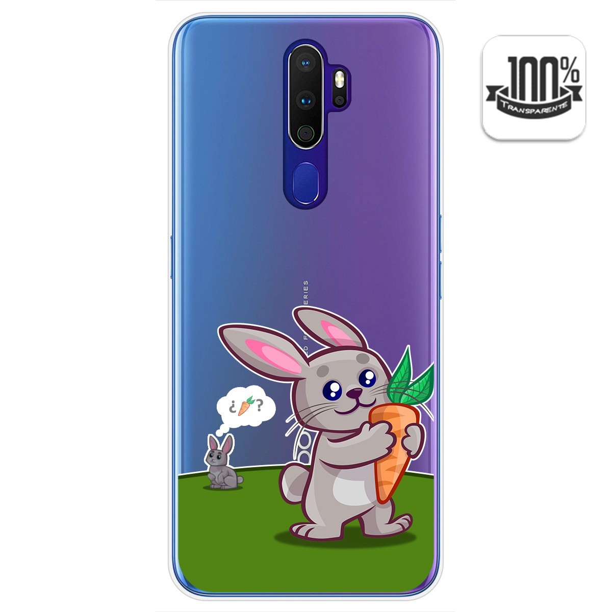 Funda Gel Transparente para Oppo A9 2020 diseño Conejo Dibujos