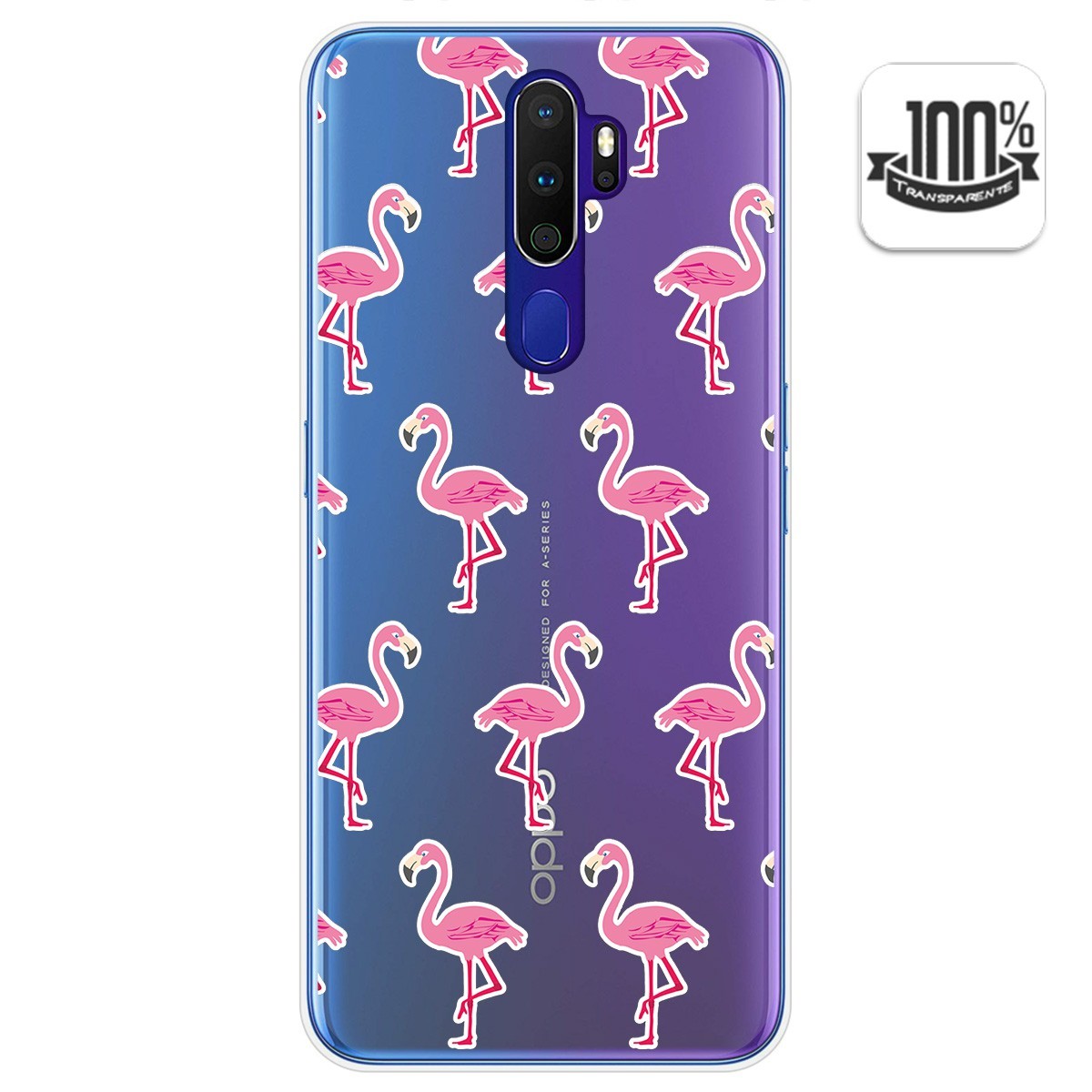 Funda Gel Transparente para Oppo A9 2020 diseño Flamenco Dibujos