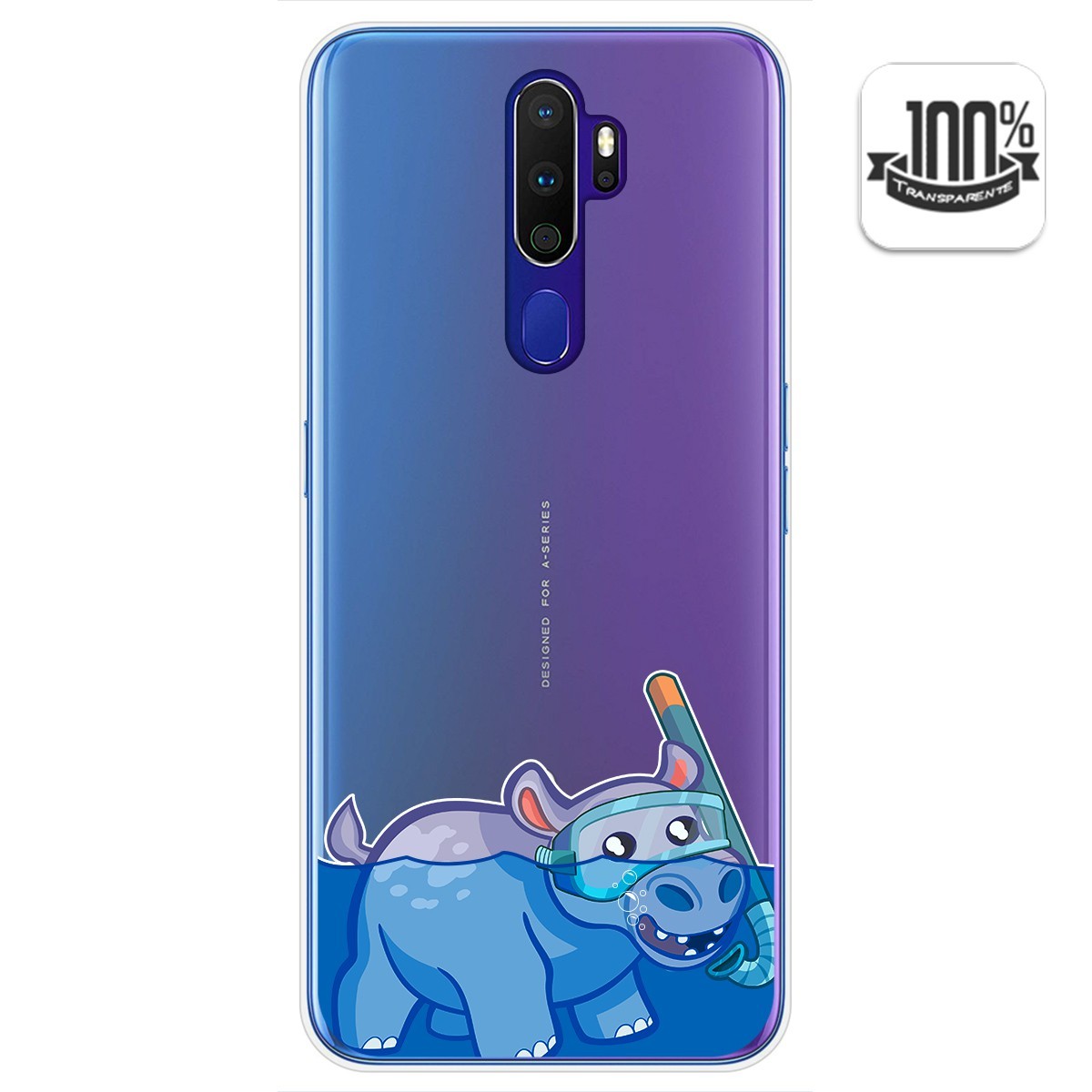 Funda Gel Transparente para Oppo A9 2020 diseño Hipo Dibujos