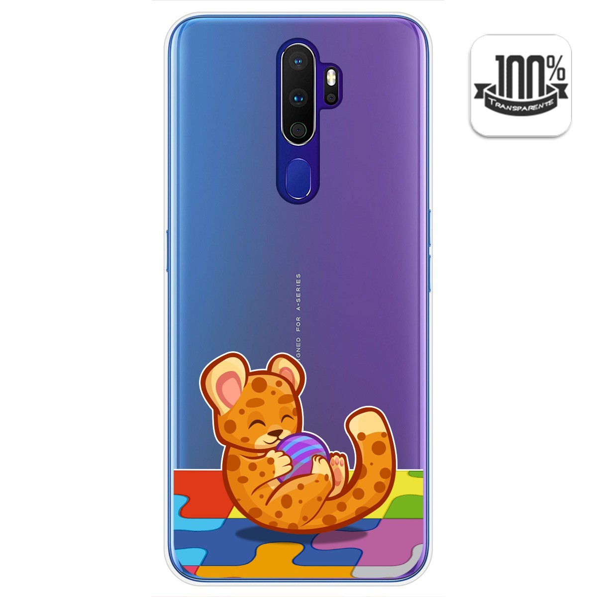 Funda Gel Transparente para Oppo A9 2020 diseño Leopardo Dibujos