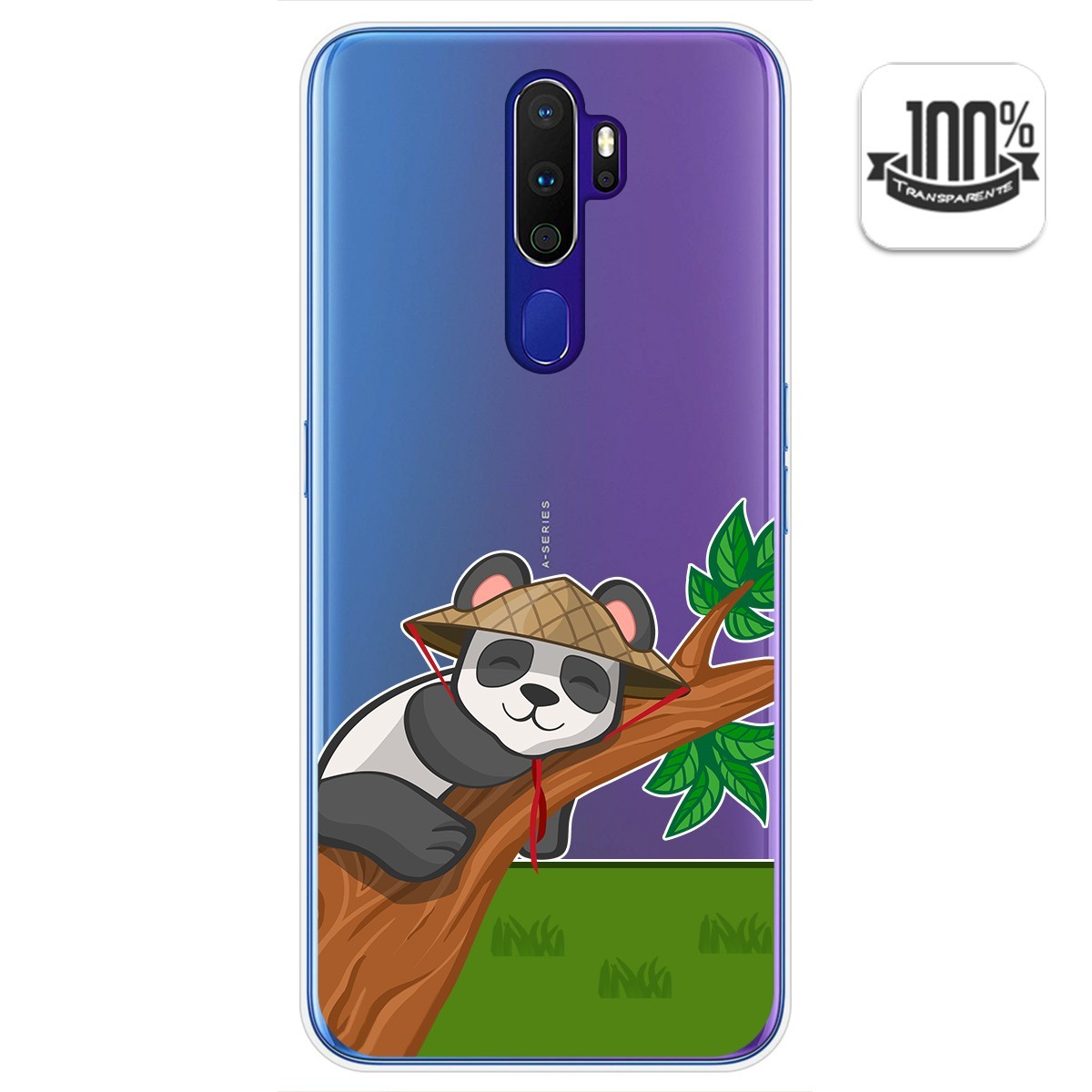 Funda Gel Transparente para Oppo A9 2020 diseño Panda Dibujos