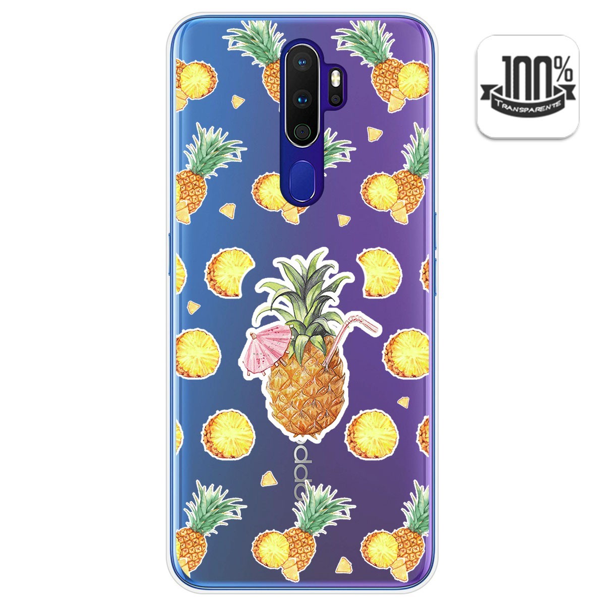 Funda Gel Transparente para Oppo A9 2020 diseño Piña Dibujos