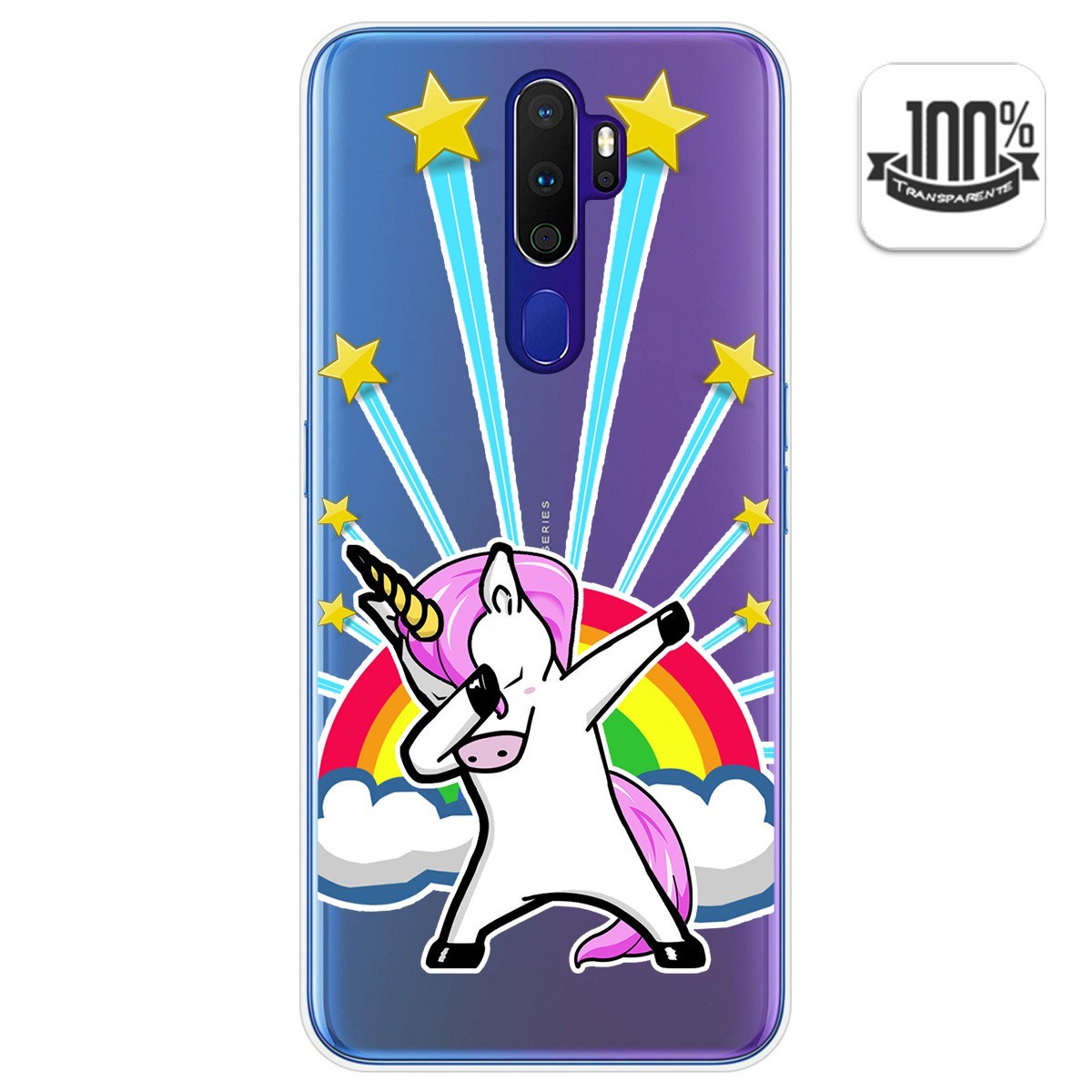 Funda Gel Transparente para Oppo A9 2020 diseño Unicornio Dibujos