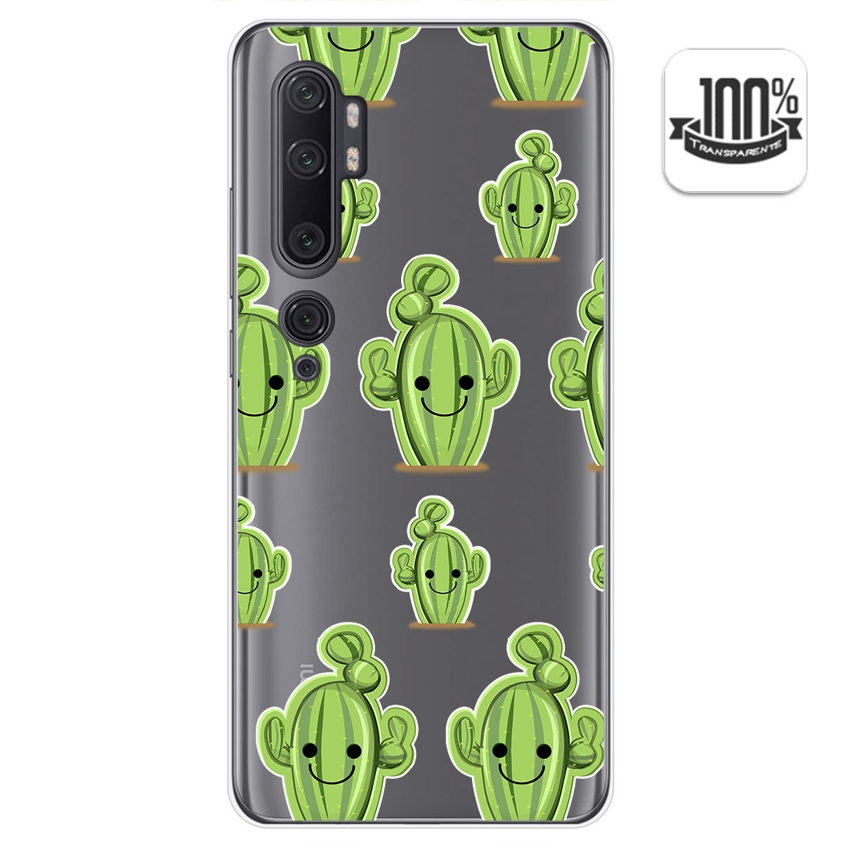 Funda Gel Transparente para Xiaomi Mi Note 10 diseño Cactus Dibujos