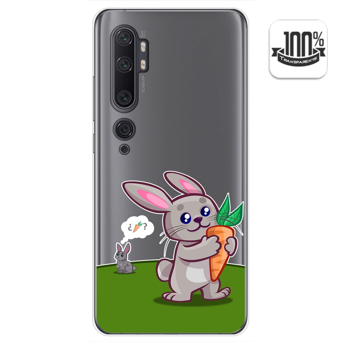 Funda Gel Transparente para Xiaomi Mi Note 10 diseño Conejo Dibujos