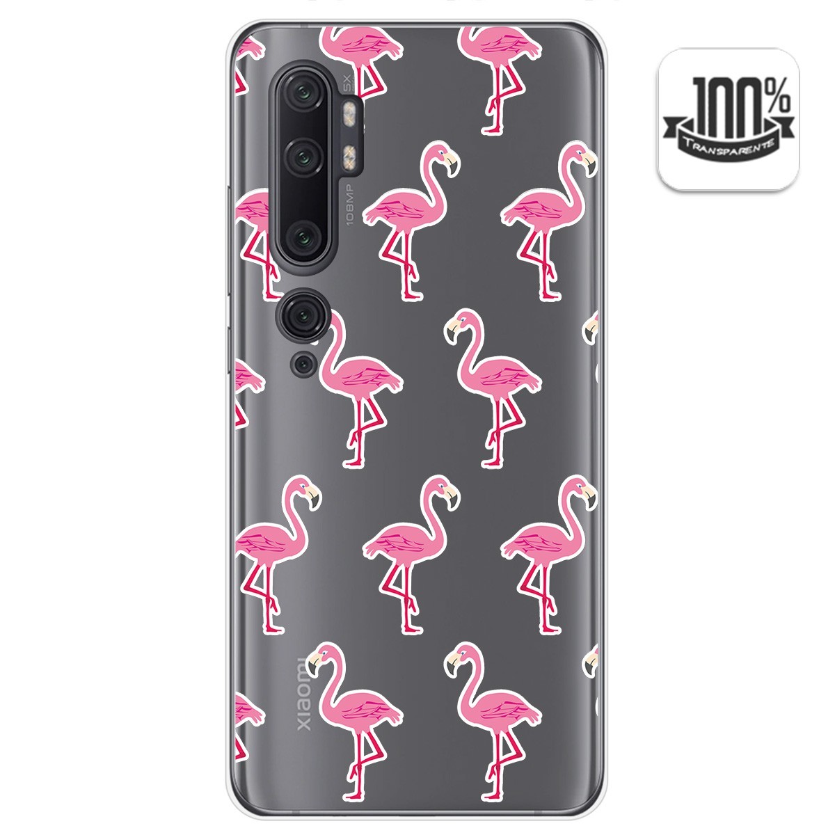 Funda Gel Transparente para Xiaomi Mi Note 10 diseño Flamenco Dibujos