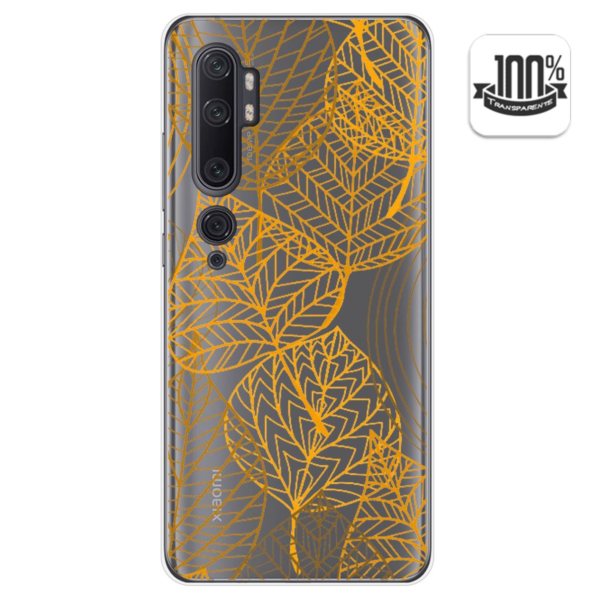Funda Gel Transparente para Xiaomi Mi Note 10 diseño Hojas Dibujos