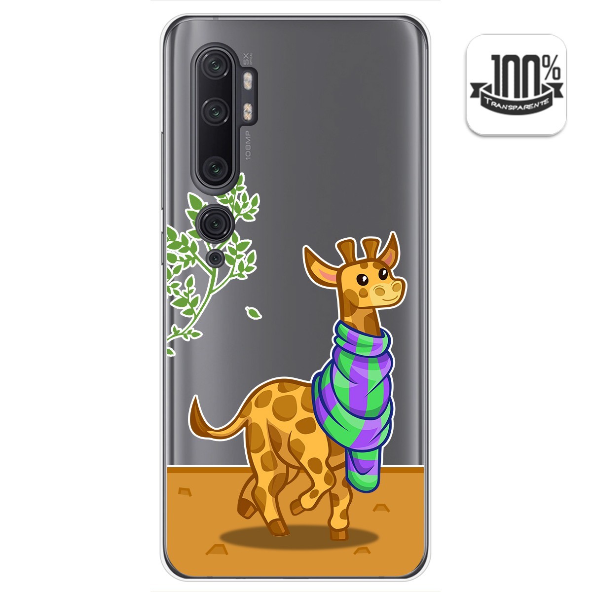 Funda Gel Transparente para Xiaomi Mi Note 10 diseño Jirafa Dibujos