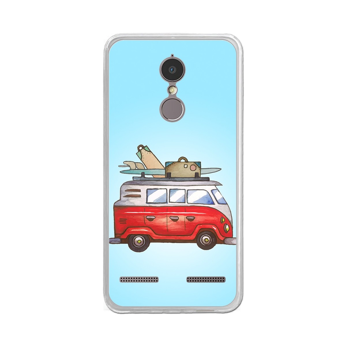 Funda Gel Tpu para Lenovo K6 4G 5" Diseño Furgoneta Dibujos