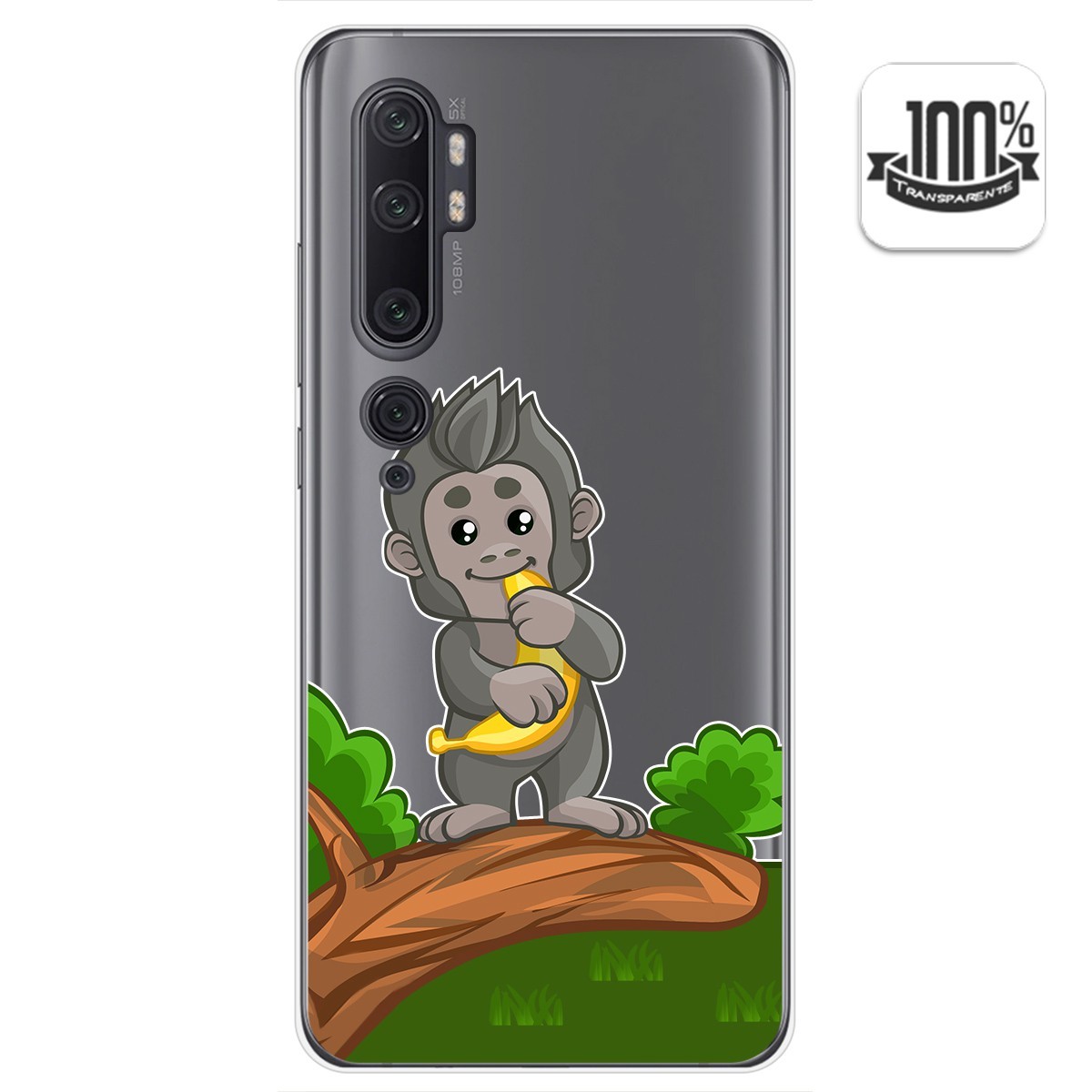 Funda Gel Transparente para Xiaomi Mi Note 10 diseño Mono Dibujos