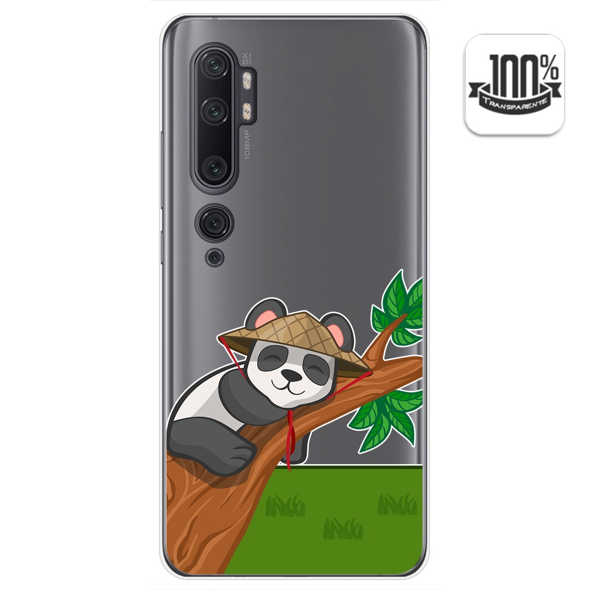 Funda Gel Transparente para Xiaomi Mi Note 10 diseño Panda Dibujos