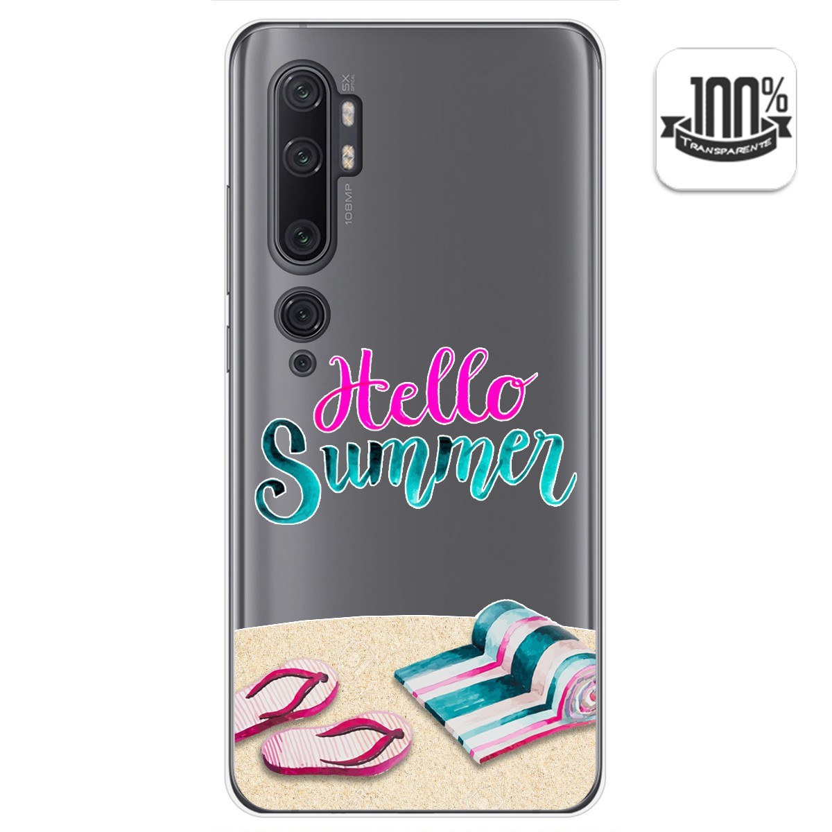 Funda Gel Transparente para Xiaomi Mi Note 10 diseño Summer Dibujos