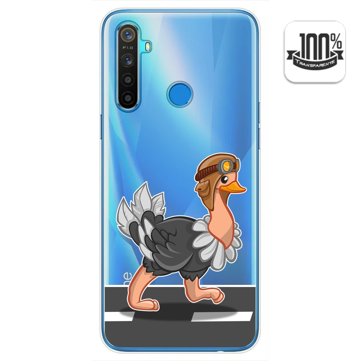 Funda Gel Transparente para Realme 5 / 5s / 5i / 6i diseño Avestruz Dibujos