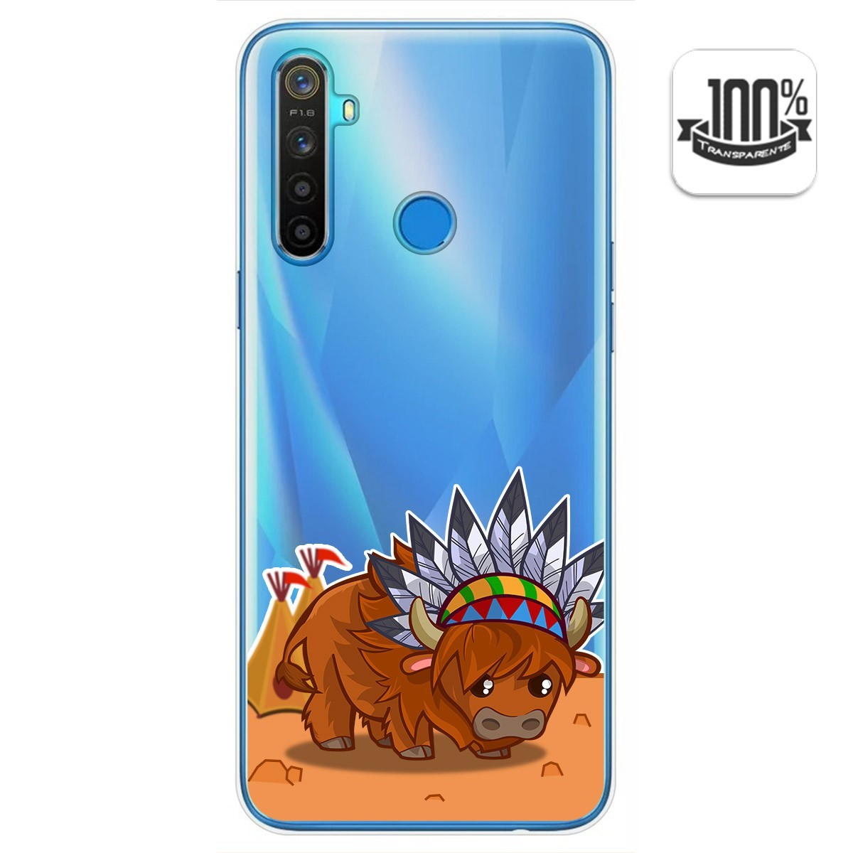 Funda Gel Transparente para Realme 5 / 5s / 5i / 6i diseño Bufalo Dibujos