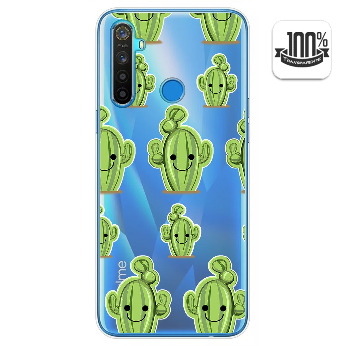 Funda Gel Transparente para Realme 5 / 5s / 5i / 6i diseño Cactus Dibujos