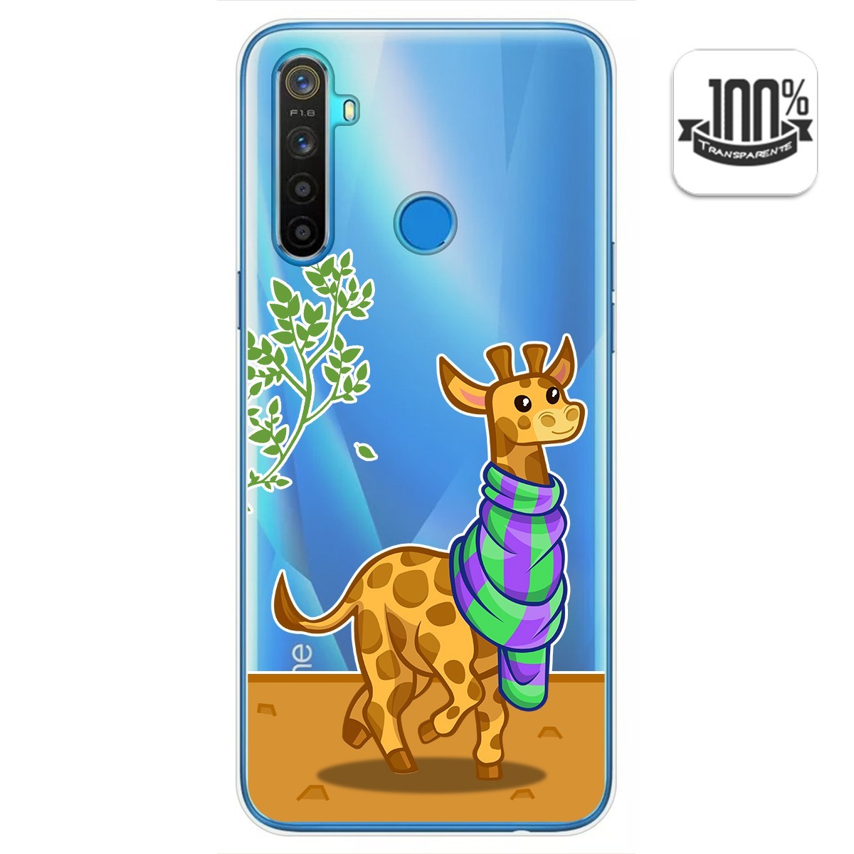 Funda Gel Transparente para Realme 5 / 5s / 5i / 6i diseño Jirafa Dibujos