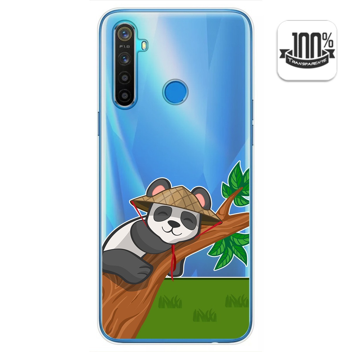 Funda Gel Transparente para Realme 5 / 5s / 5i / 6i diseño Panda Dibujos