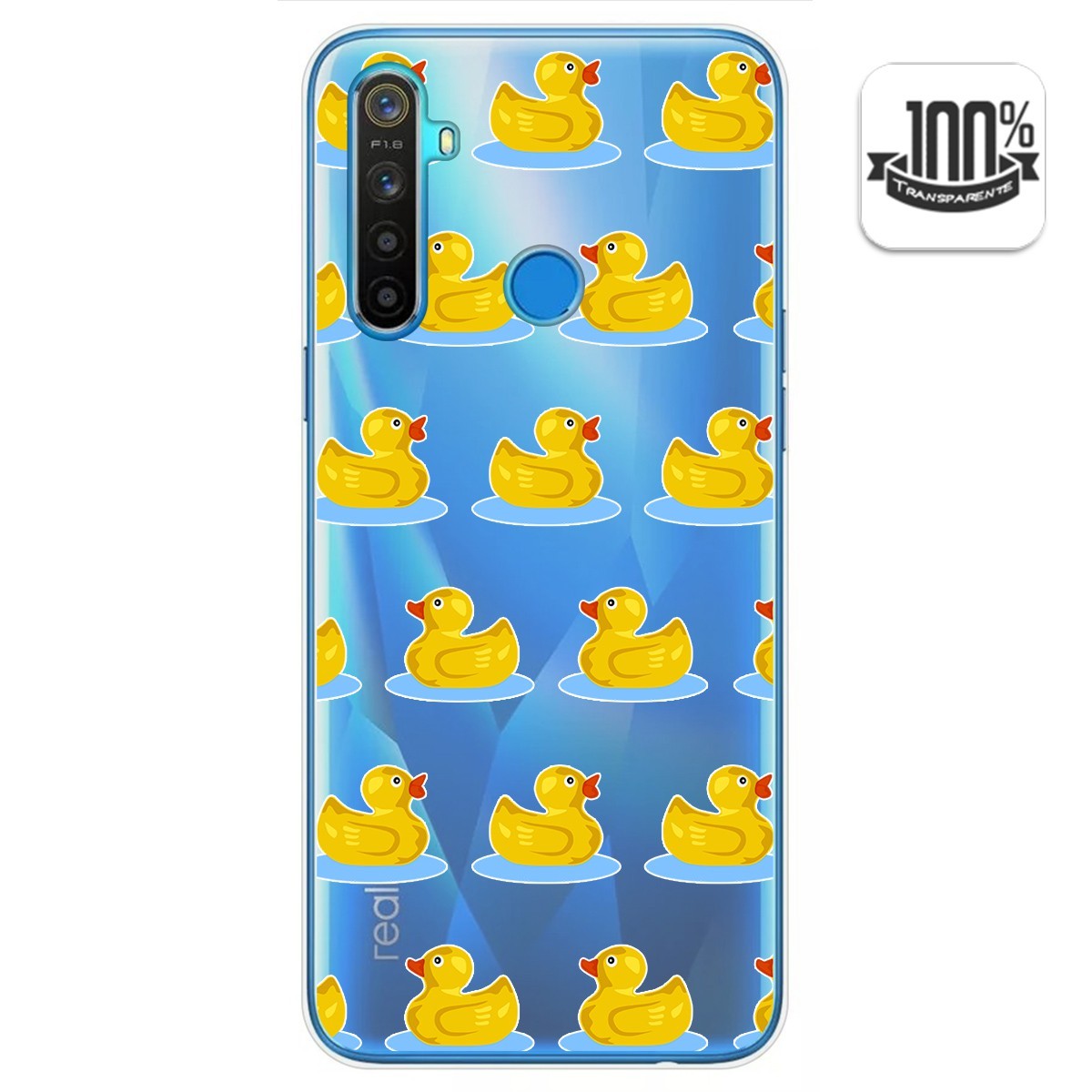 Funda Gel Transparente para Realme 5 / 5s / 5i / 6i diseño Pato Dibujos