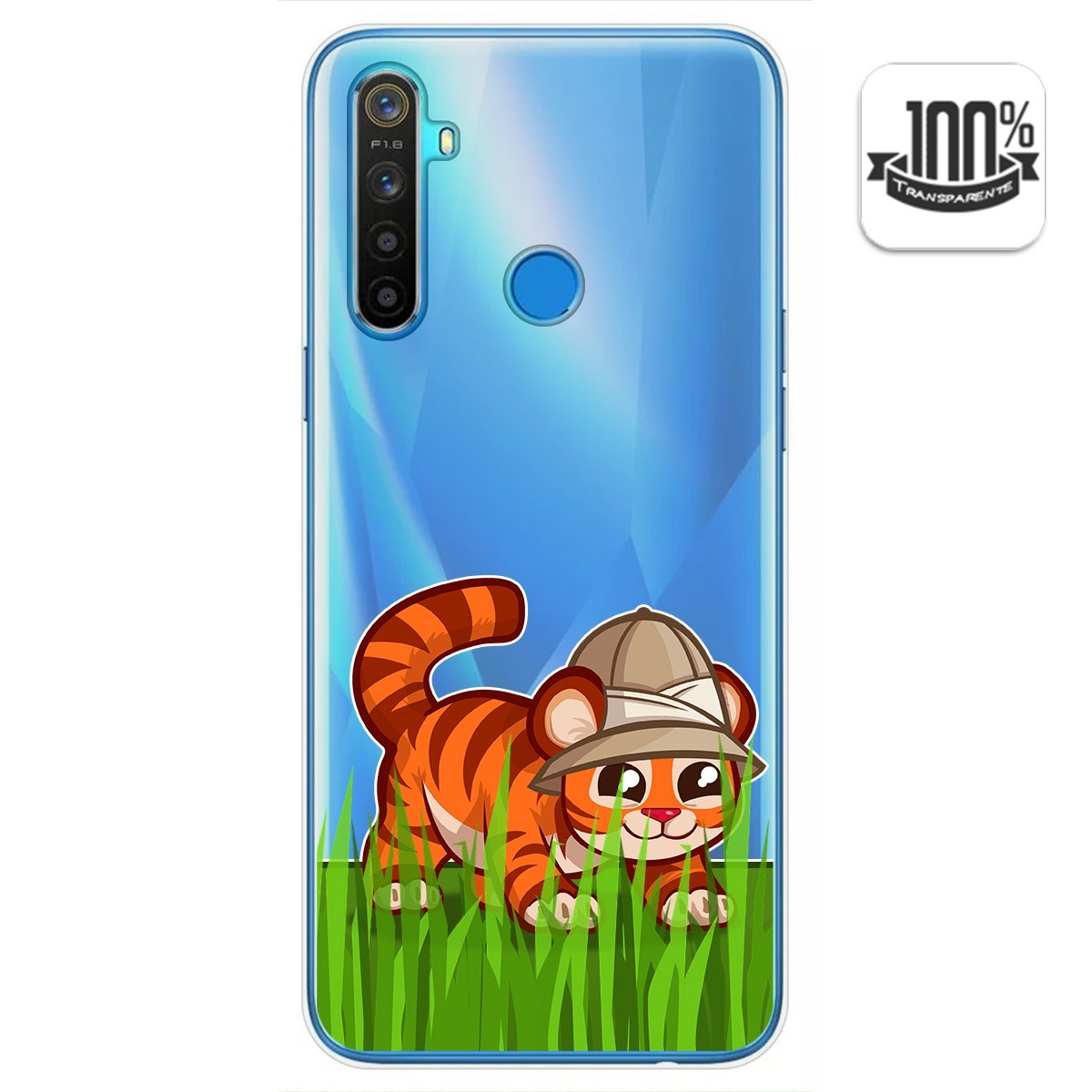 Funda Gel Transparente para Realme 5 / 5s / 5i / 6i diseño Tigre Dibujos