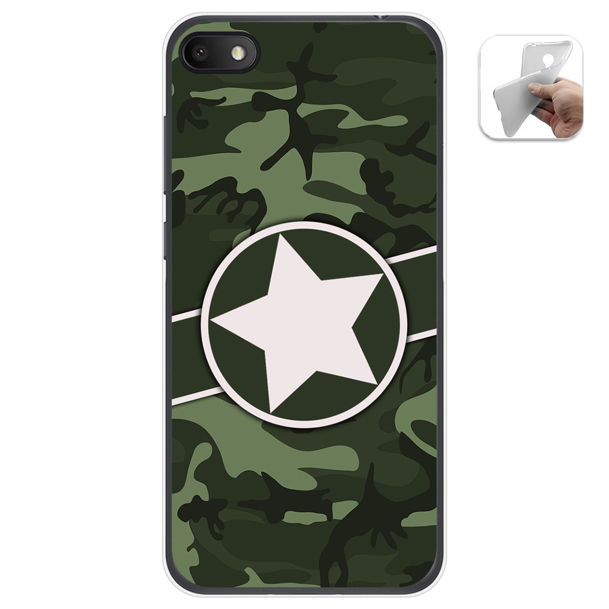 Funda Gel Tpu para Alcatel 1V 2019 diseño Camuflaje 01 Dibujos
