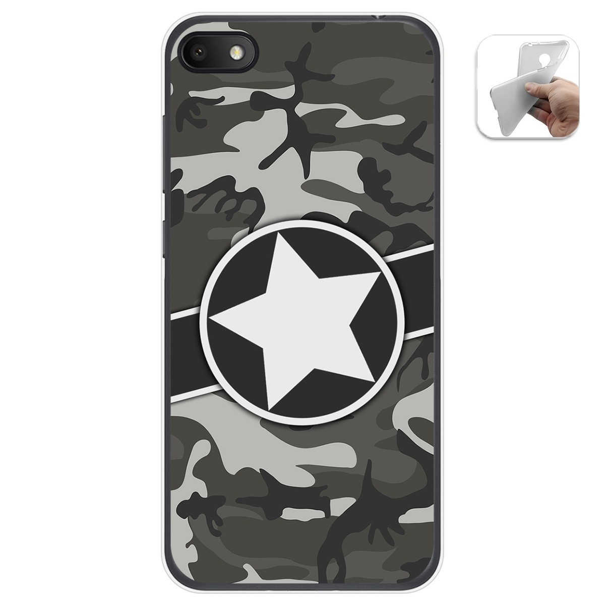 Funda Gel Tpu para Alcatel 1V 2019 diseño Camuflaje 02 Dibujos