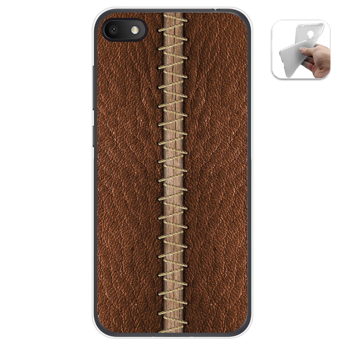 Funda Gel Tpu para Alcatel 1V 2019 diseño Cuero 01 Dibujos