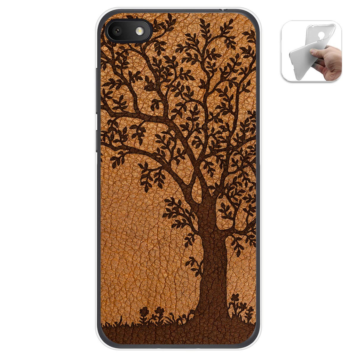 Funda Gel Tpu para Alcatel 1V 2019 diseño Cuero 03 Dibujos