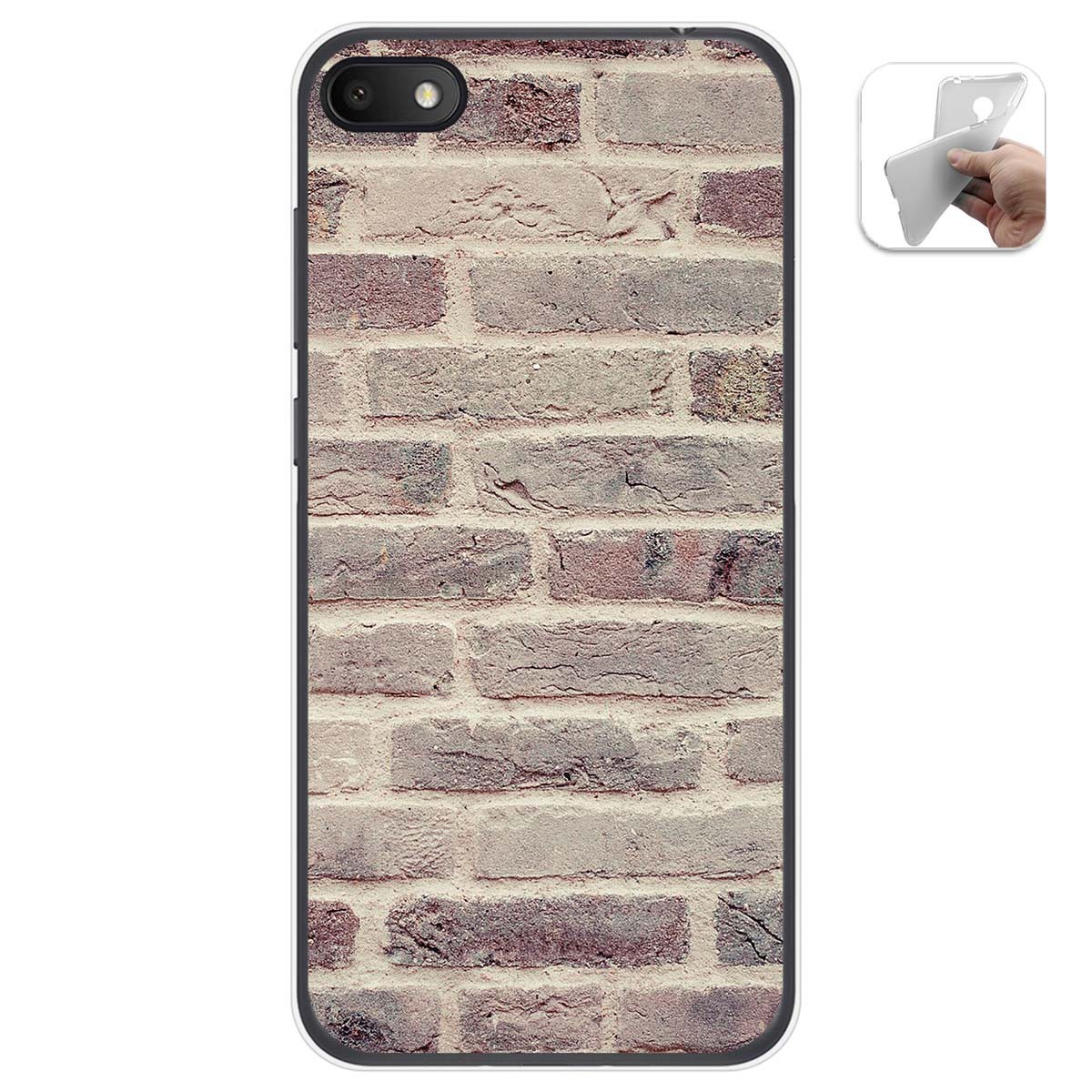 Funda Gel Tpu para Alcatel 1V 2019 diseño Ladrillo 01 Dibujos