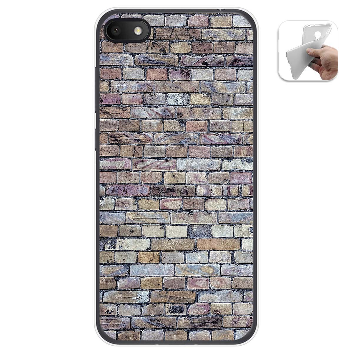 Funda Gel Tpu para Alcatel 1V 2019 diseño Ladrillo 02 Dibujos